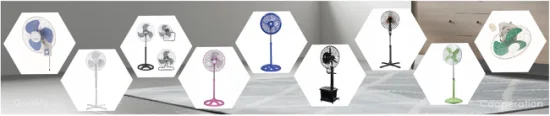 Ventilador de suporte europeu básico de 16 polegadas com base cruzada Personalização básica de amostra de personalização Ventilador elétrico Ventilador CC Ventilador de teto Ventilador elétrico Ventilador de pedestal