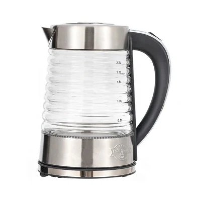 Chaleira 220V vidro borosilicato grau alimentício 2,2L chaleira elétrica para água